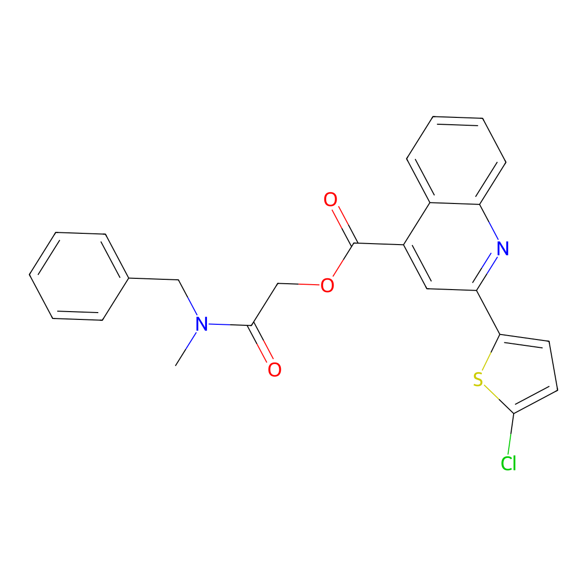 [2-[Benzyl(methyl)amino]-2-oxoethyl] 2-(5-chlorothiophen-2-yl)quinoline-4-carboxylate molecular structure, CAS 785705-71-7