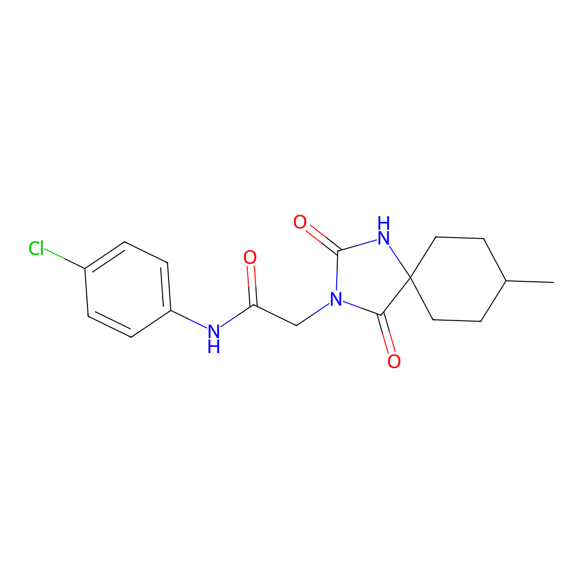N-(4-chlorophenyl)-2-(8-methyl-2,4-dioxo-1,3-diazaspiro[4.5]decan-3-yl)acetamide molecular structure, CAS 785706-83-4