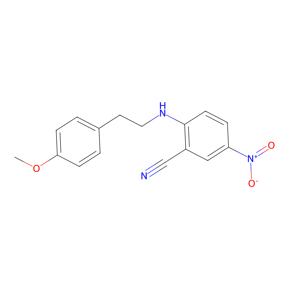 2-{[2-(4-Methoxyphenyl)ethyl]amino}-5-nitrobenzonitrile molecular structure, CAS 785707-50-8