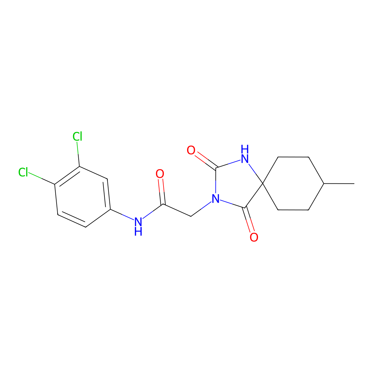 N-(3,4-dichlorophenyl)-2-(8-methyl-2,4-dioxo-1,3-diazaspiro[4.5]decan-3-yl)acetamide molecular structure, CAS 785709-04-8