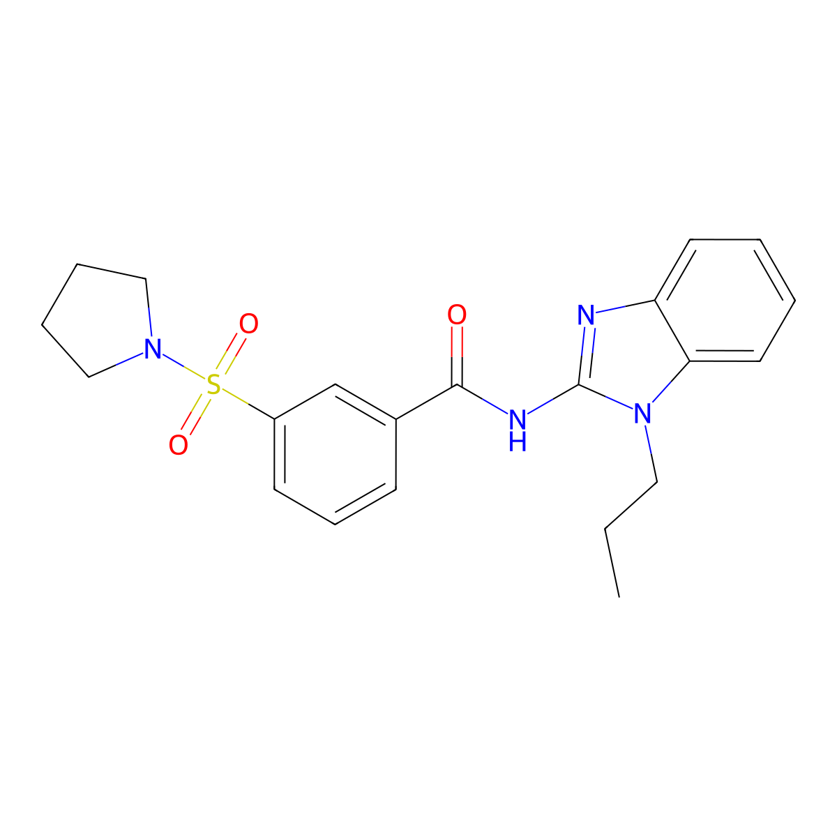 N-(1-propyl-1H-1,3-benzodiazol-2-yl)-3-(pyrrolidine-1-sulfonyl)benzamide molecular structure, CAS 785710-21-6