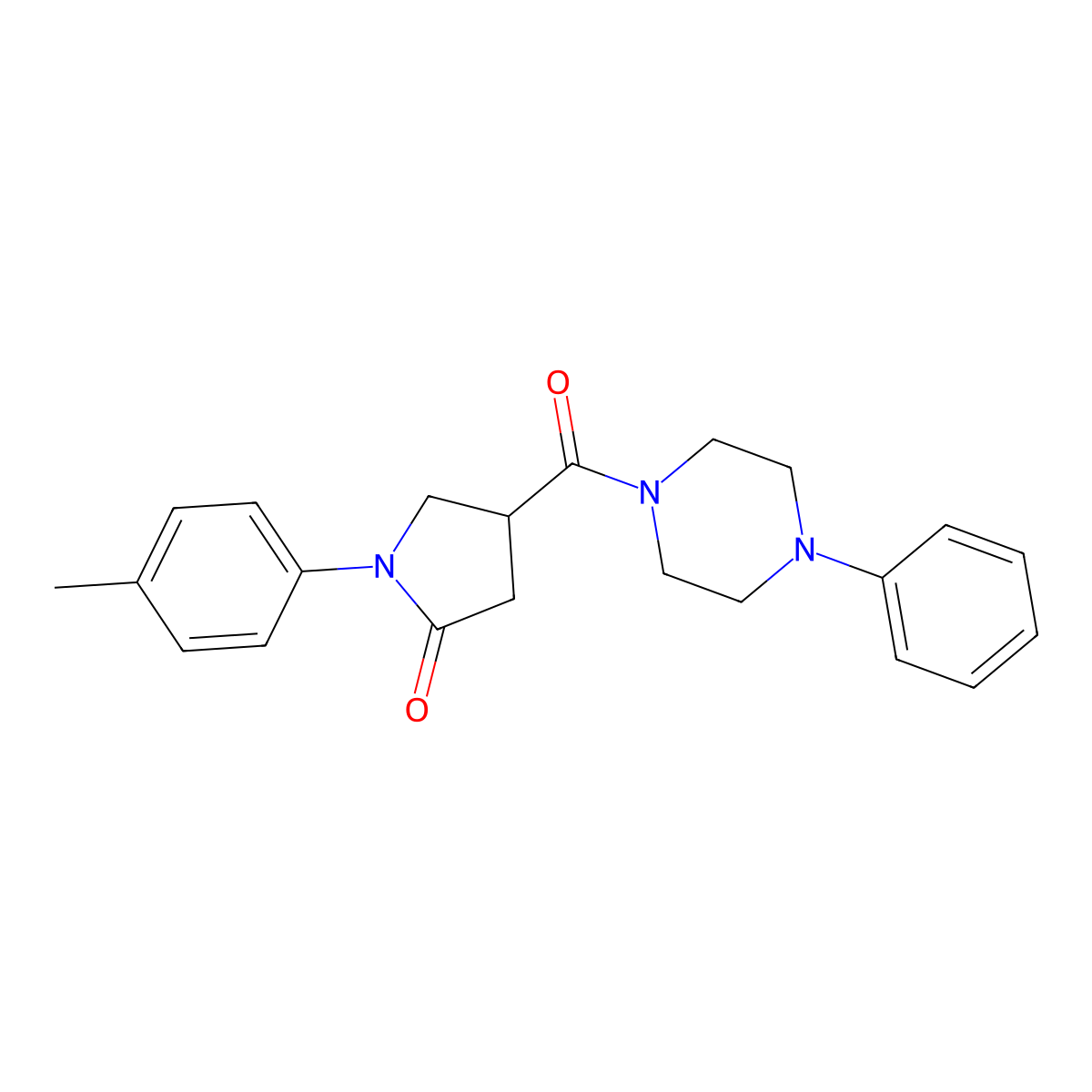 1-(4-Methylphenyl)-4-(4-phenylpiperazine-1-carbonyl)pyrrolidin-2-one molecular structure, CAS 785710-86-3