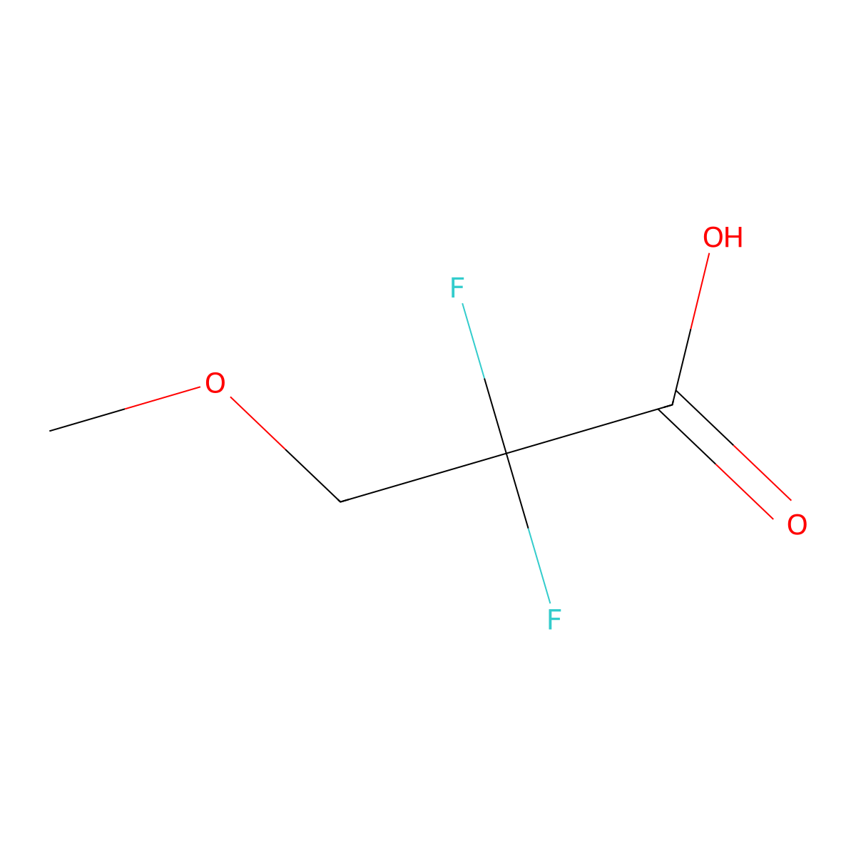 2,2-Difluoro-3-methoxypropanoic acid molecular structure, CAS 785712-17-6