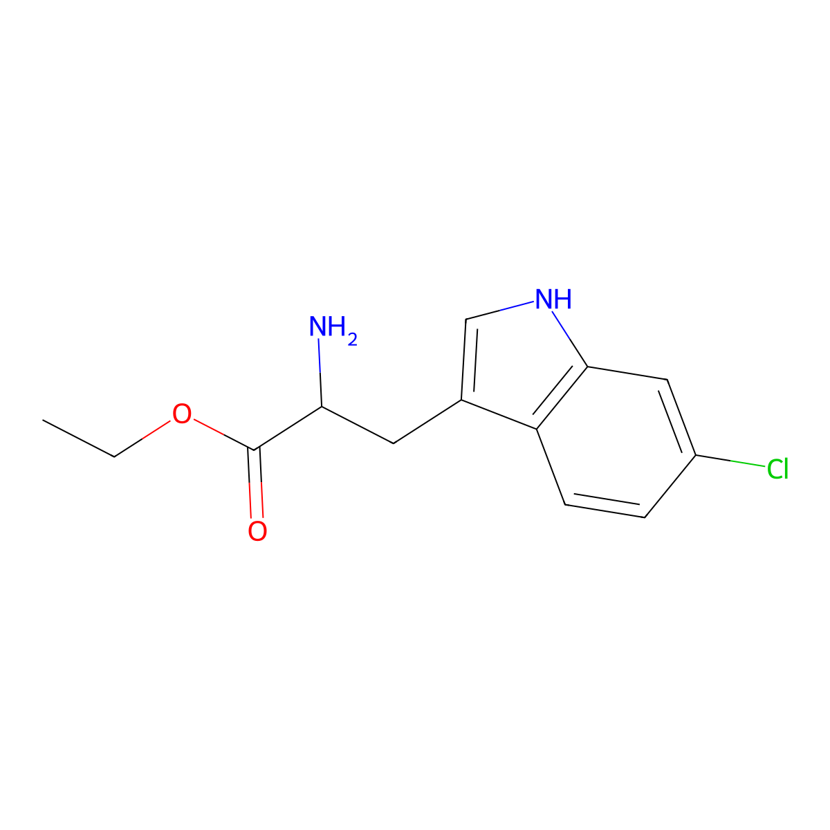 ethyl 2-amino-3-(6-chloro-1H-indol-3-yl)propanoate molecular structure, CAS 785717-02-4