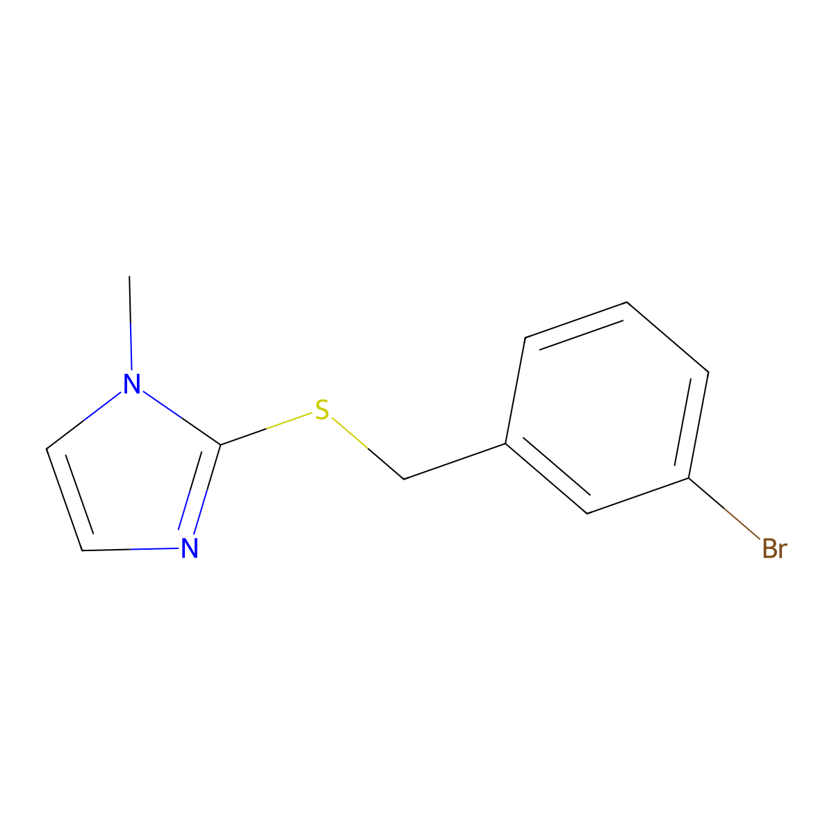 2-((3-Bromobenzyl)thio)-1-methyl-1H-imidazole molecular structure, CAS 785717-22-8