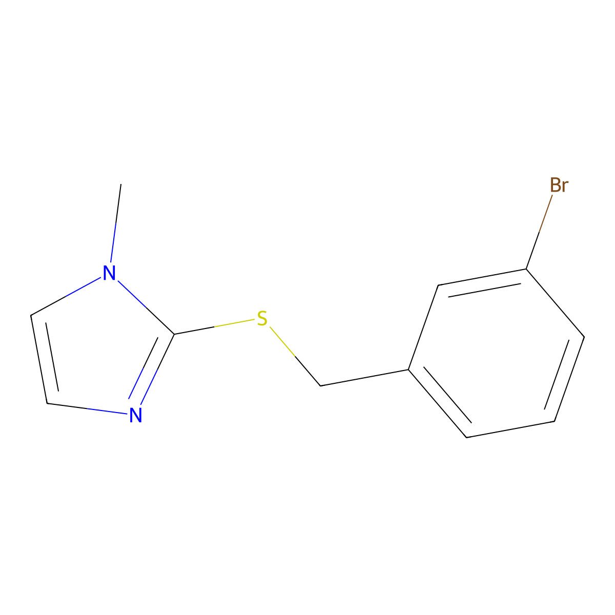 2-((3-Bromobenzyl)thio)-1-methyl-1H-imidazole molecular structure, CAS 785717-22-8