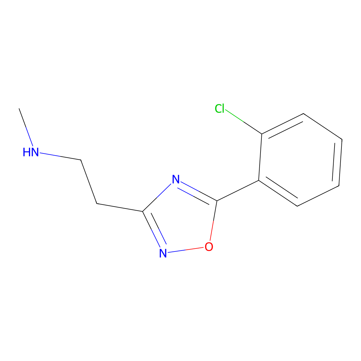 {2-[5-(2-Chlorophenyl)-1,2,4-oxadiazol-3-YL]-ethyl}methylamine molecular structure, CAS 785725-61-3