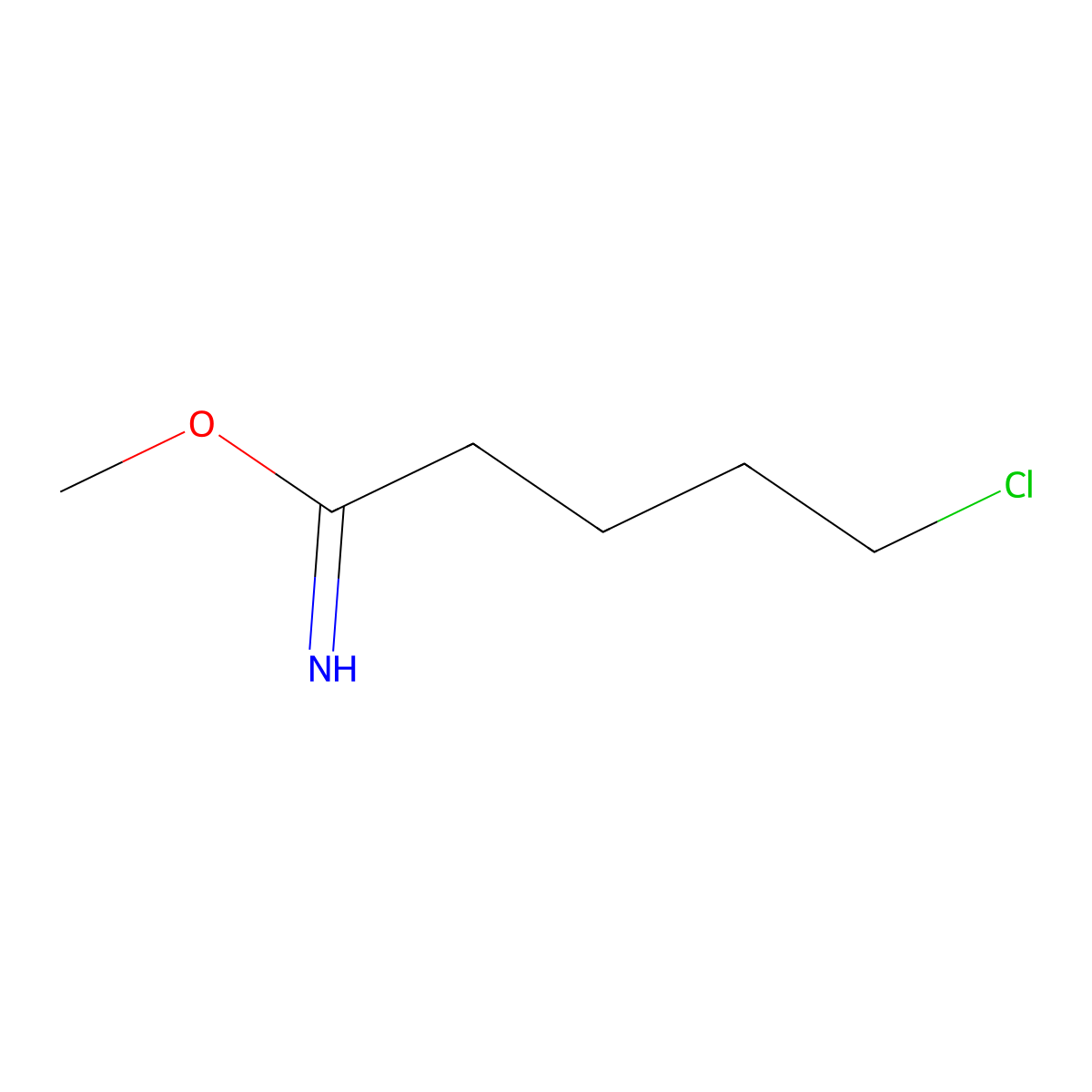 Methyl 5-chloropentanimidate molecular structure, CAS 785728-10-1
