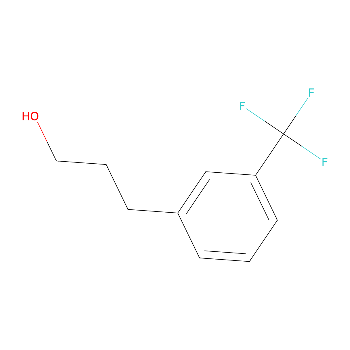 Benzenepropanol, 3-(trifluoromethyl)- molecular structure, CAS 78573-45-2