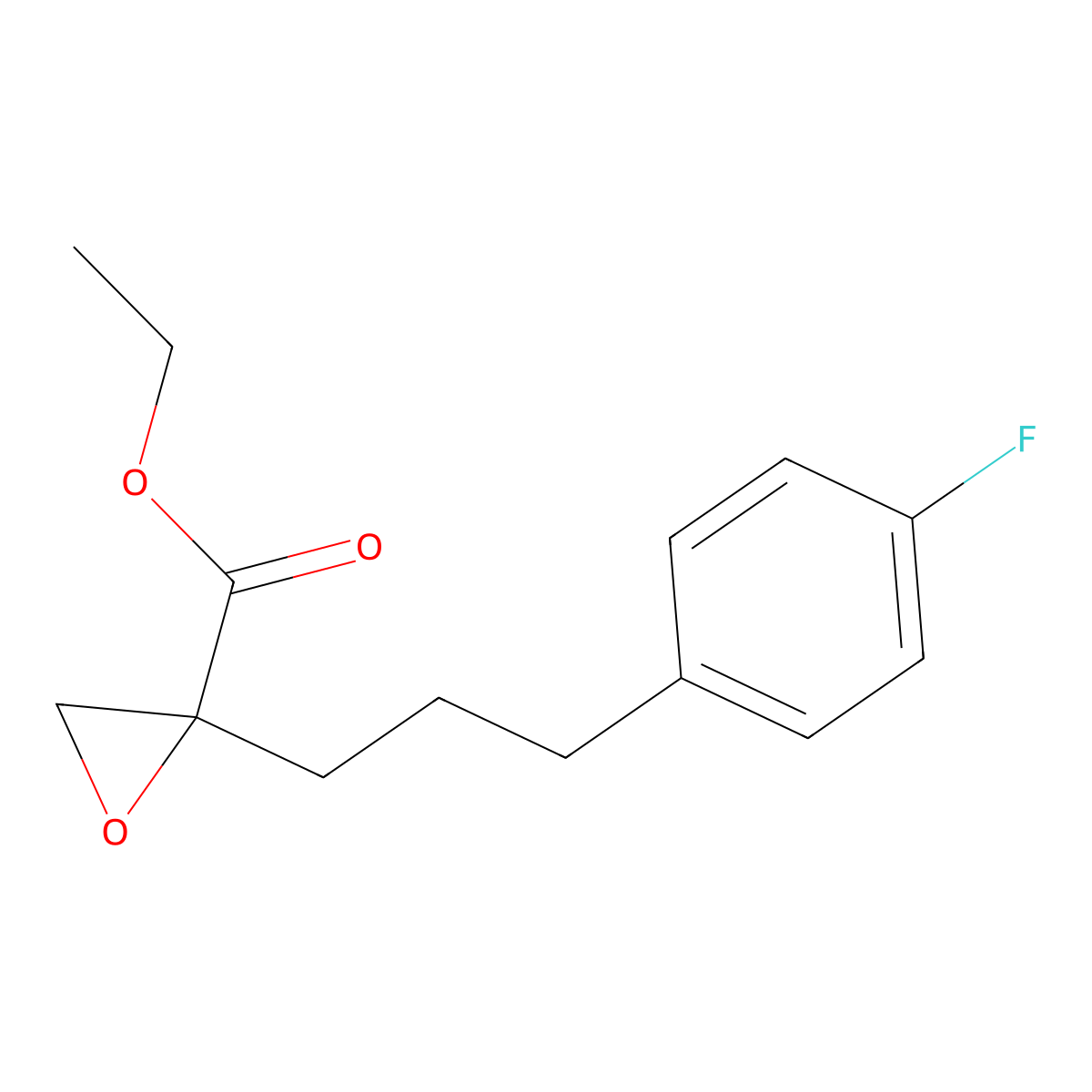 Glycidic acid, 2-(3-(p-fluorophenyl)propyl)-, ethyl ester molecular structure, CAS 78573-73-6