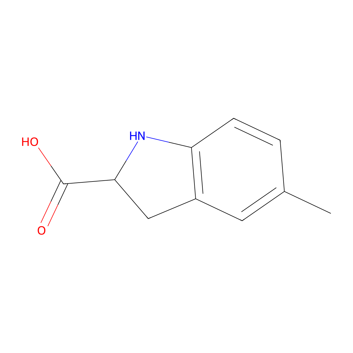 5-Methylindoline-2-carboxylic acid molecular structure, CAS 785730-27-0
