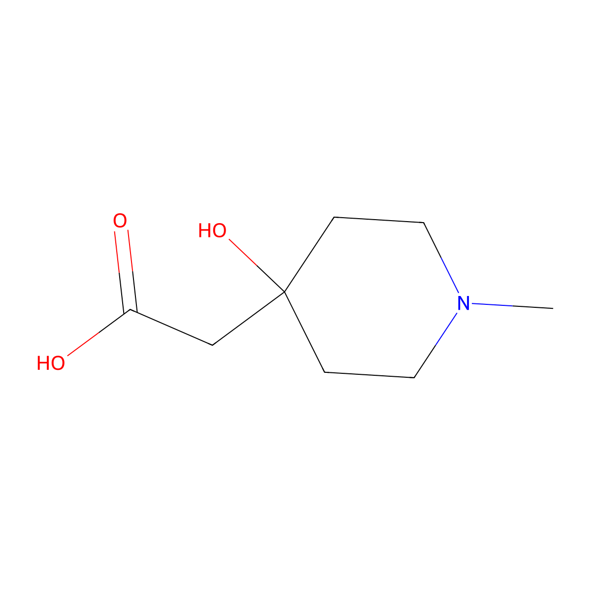 2-(4-Hydroxy-1-methylpiperidin-4-yl)acetic acid molecular structure, CAS 785732-07-2