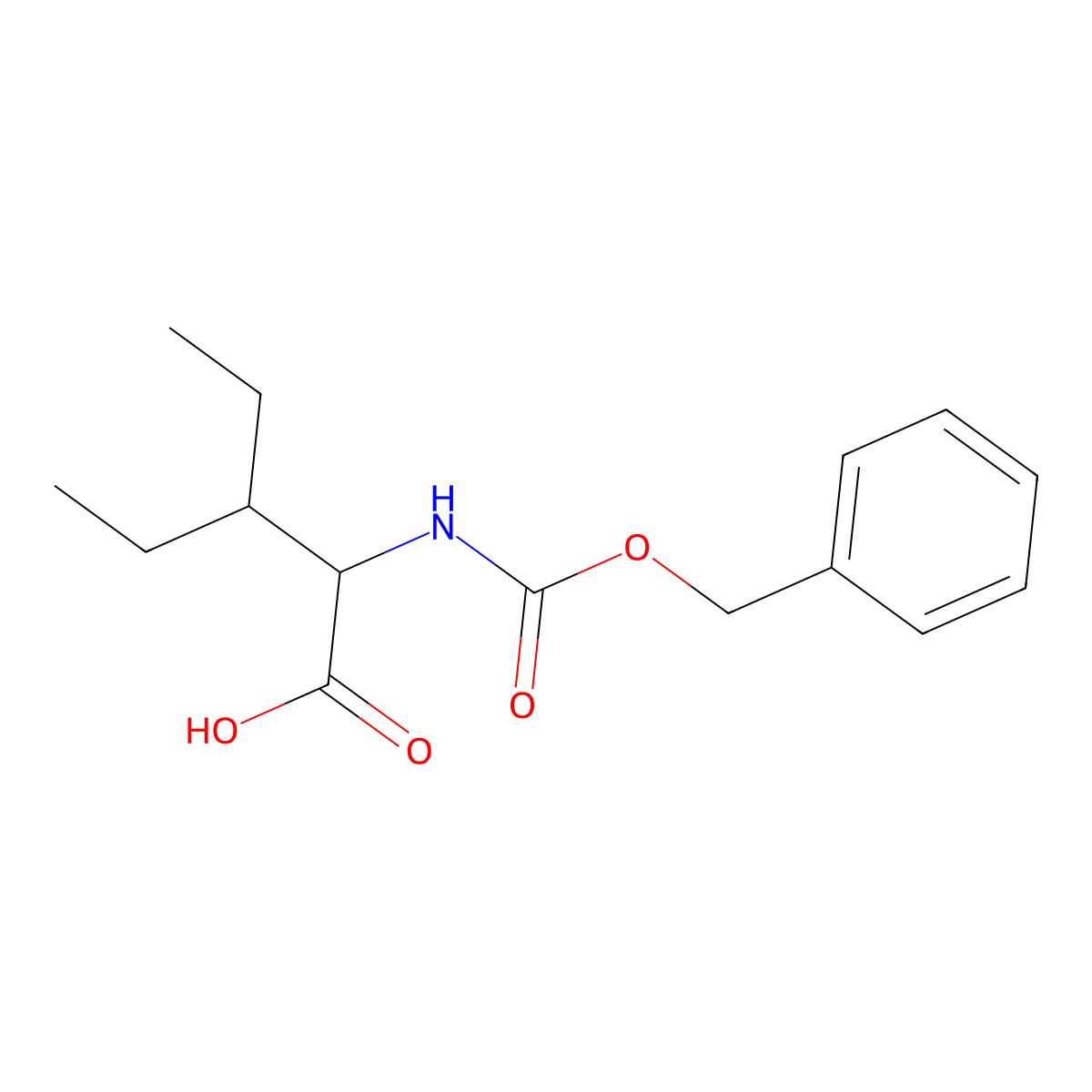 2-{[(Benzyloxy)carbonyl]amino}-3-ethylpentanoic acid molecular structure, CAS 785735-06-0