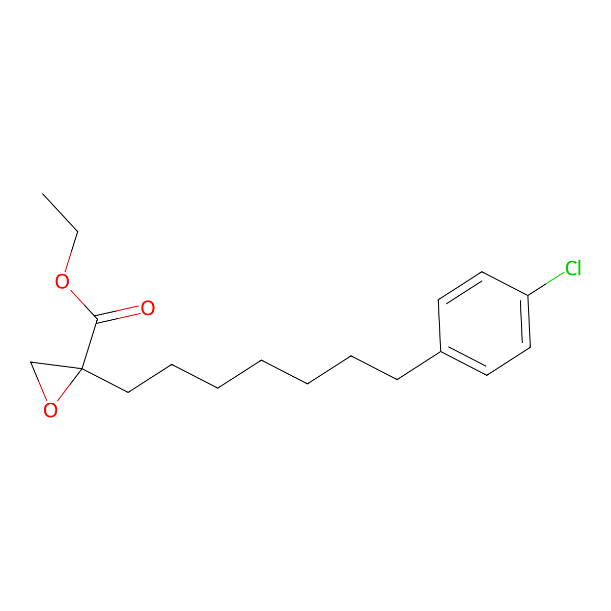 Glycidic acid, 2-(7-(p-chlorophenyl)heptyl)-, ethyl ester molecular structure, CAS 78574-10-4