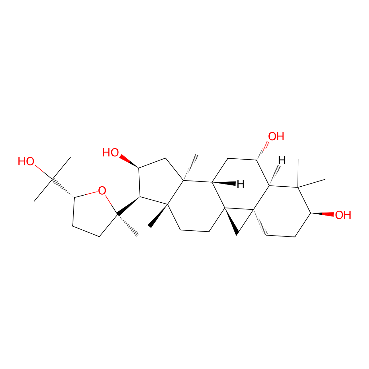 (1S,3R,6S,8R,9S,11S,12S,14S,15R,16R)-15-[(2R,5R)-5-(2-Hydroxypropan-2-yl)-2-methyloxolan-2-yl]-7,7,12,16-tetramethylpentacyclo[9.7.0.01,3.03,8.012,16]octadecane-6,9,14-triol molecular structure, CAS 78574-94-4