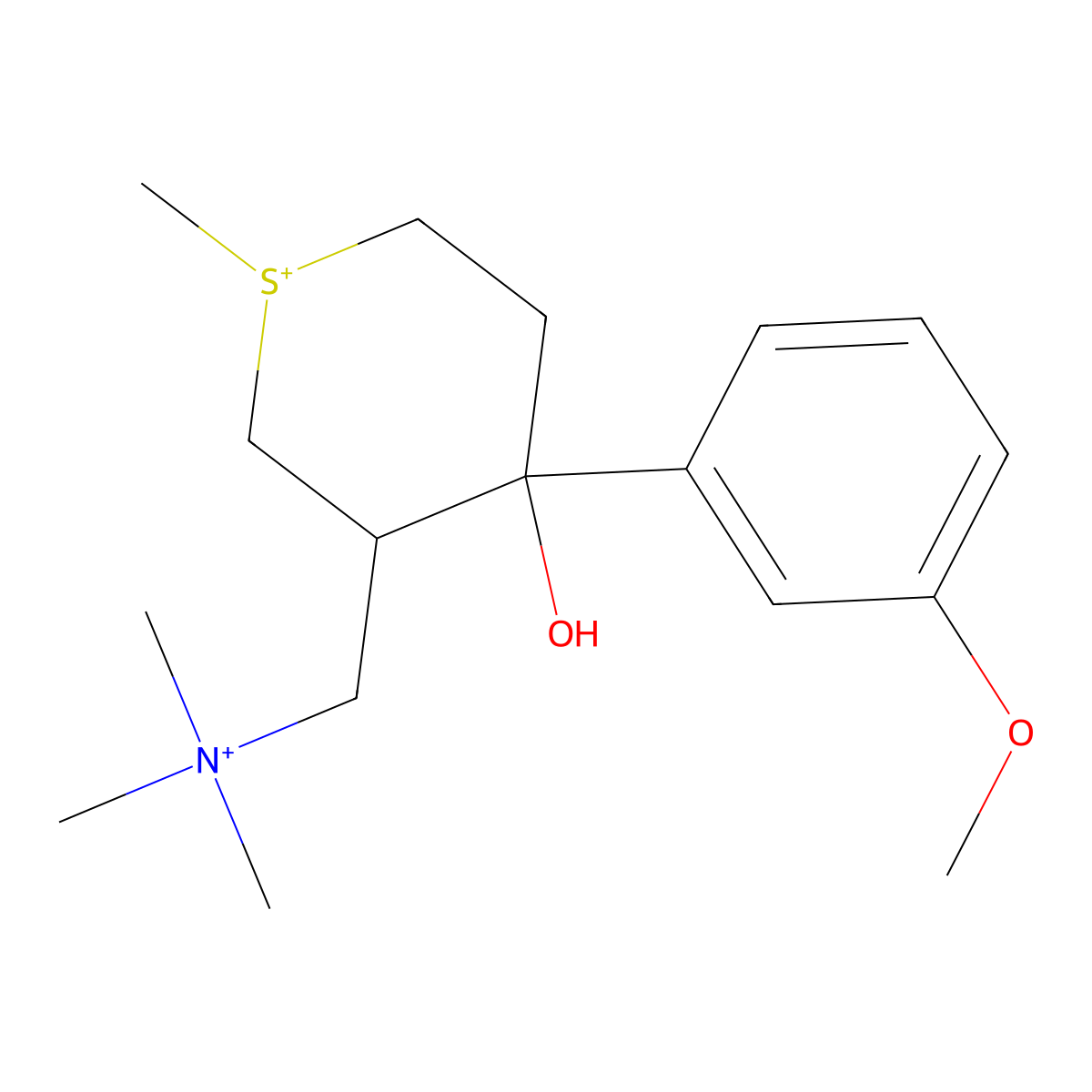 [4-Hydroxy-4-(3-methoxyphenyl)-1-methylthian-1-ium-3-yl]methyl-trimethylazanium molecular structure, CAS 785740-07-0