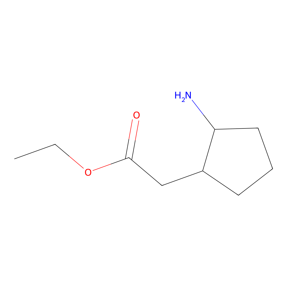 rac-ethyl 2-[(1R,2R)-2-aminocyclopentyl]acetate molecular structure, CAS 785741-76-6