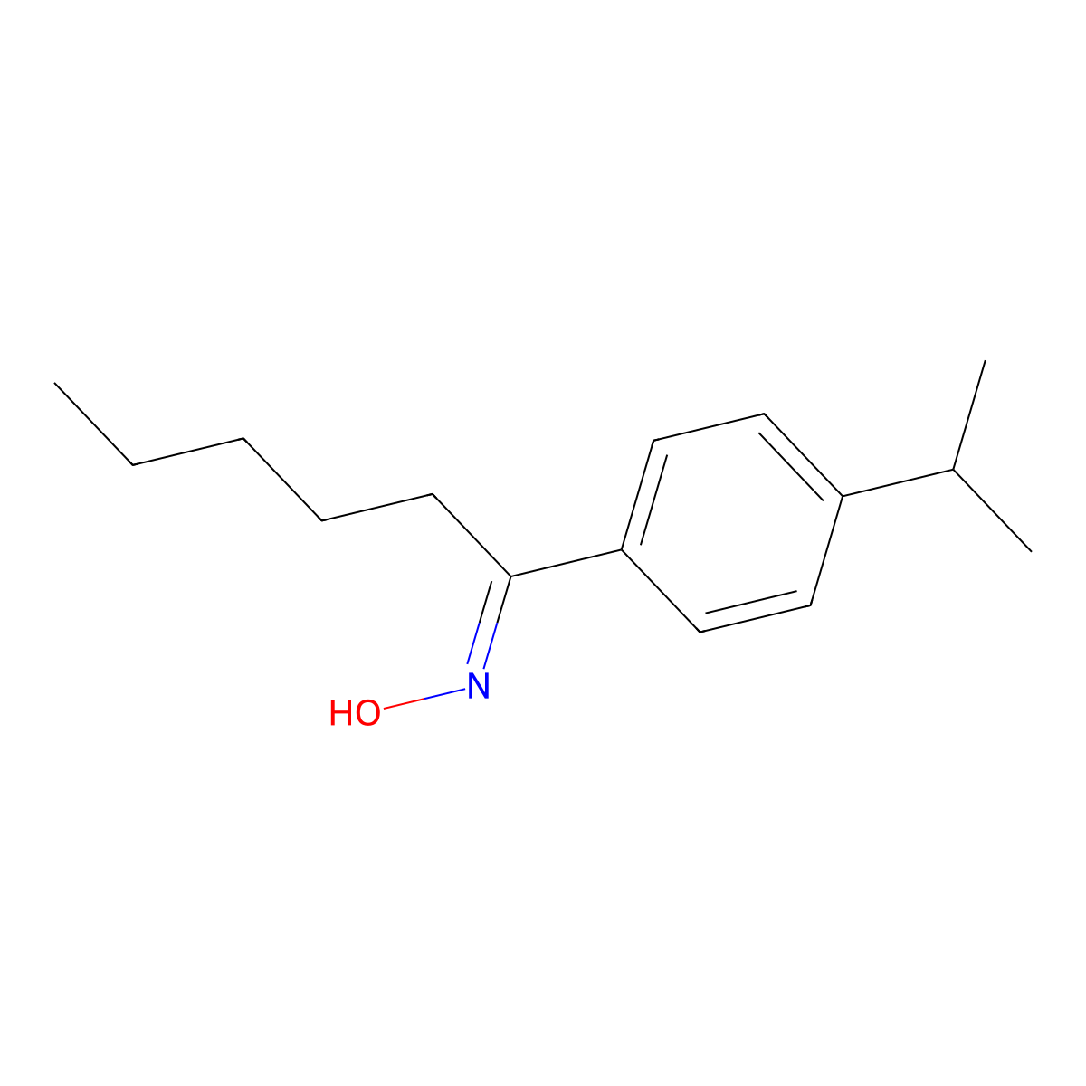1-[4-(1-Methylethyl)phenyl]-1-hexanone oxime molecular structure, CAS 78575-15-2
