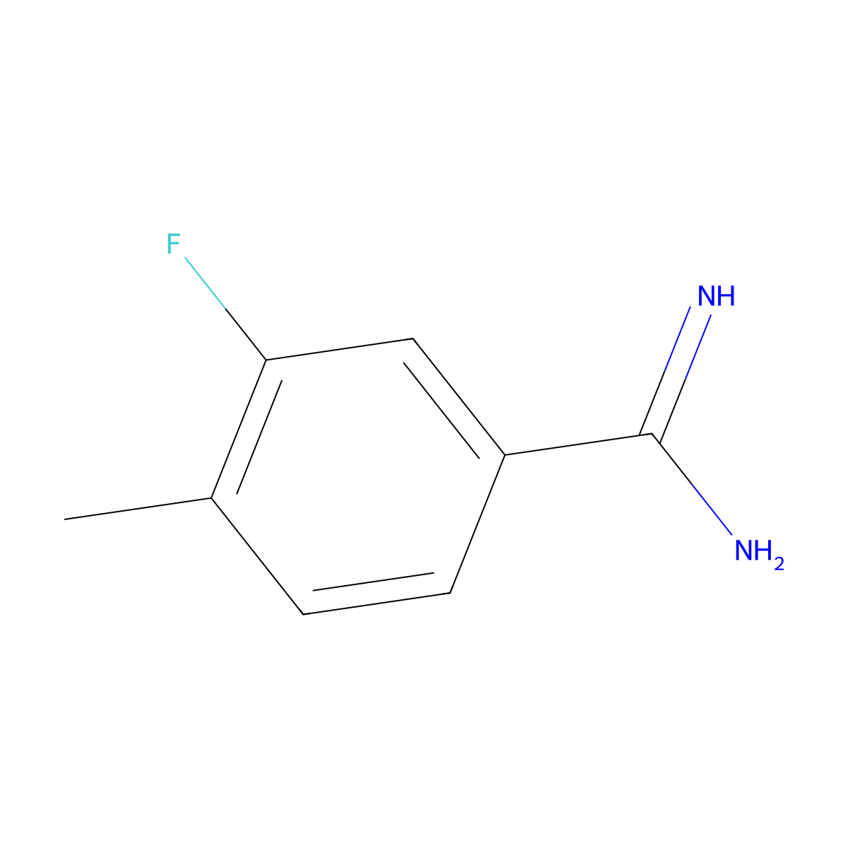 3-Fluoro-4-Methylbenzenecarboximidamide molecular structure, CAS 785754-37-2