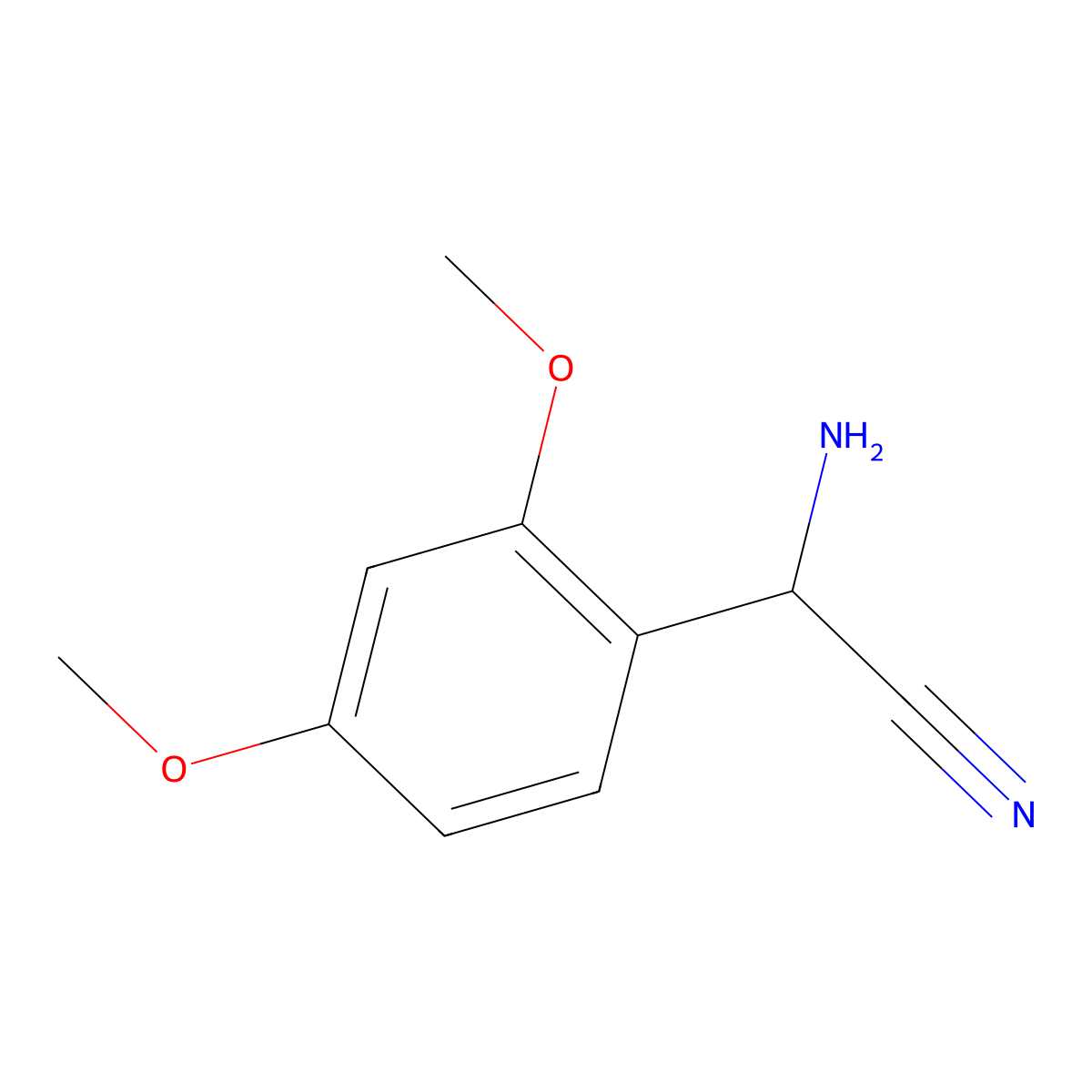 Amino(2,4-dimethoxyphenyl)acetonitrile molecular structure, CAS 785767-37-5