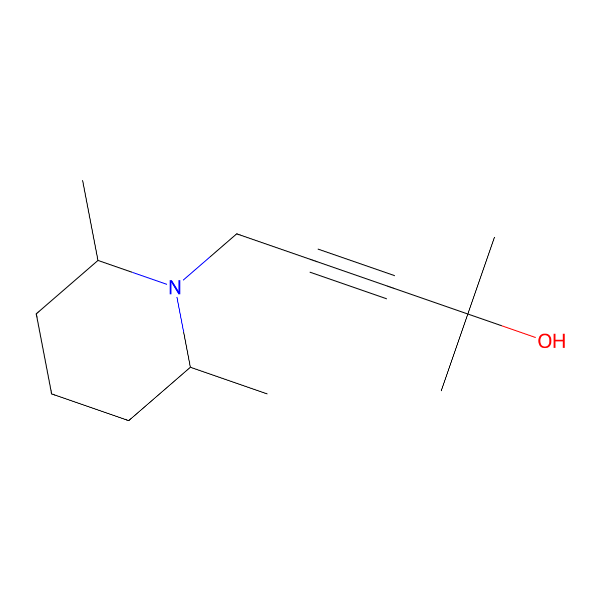 5-(2,6-Dimethyl-piperidin-1-yl)-2-methyl-pent-3-yn-2-ol molecular structure, CAS 785770-86-7