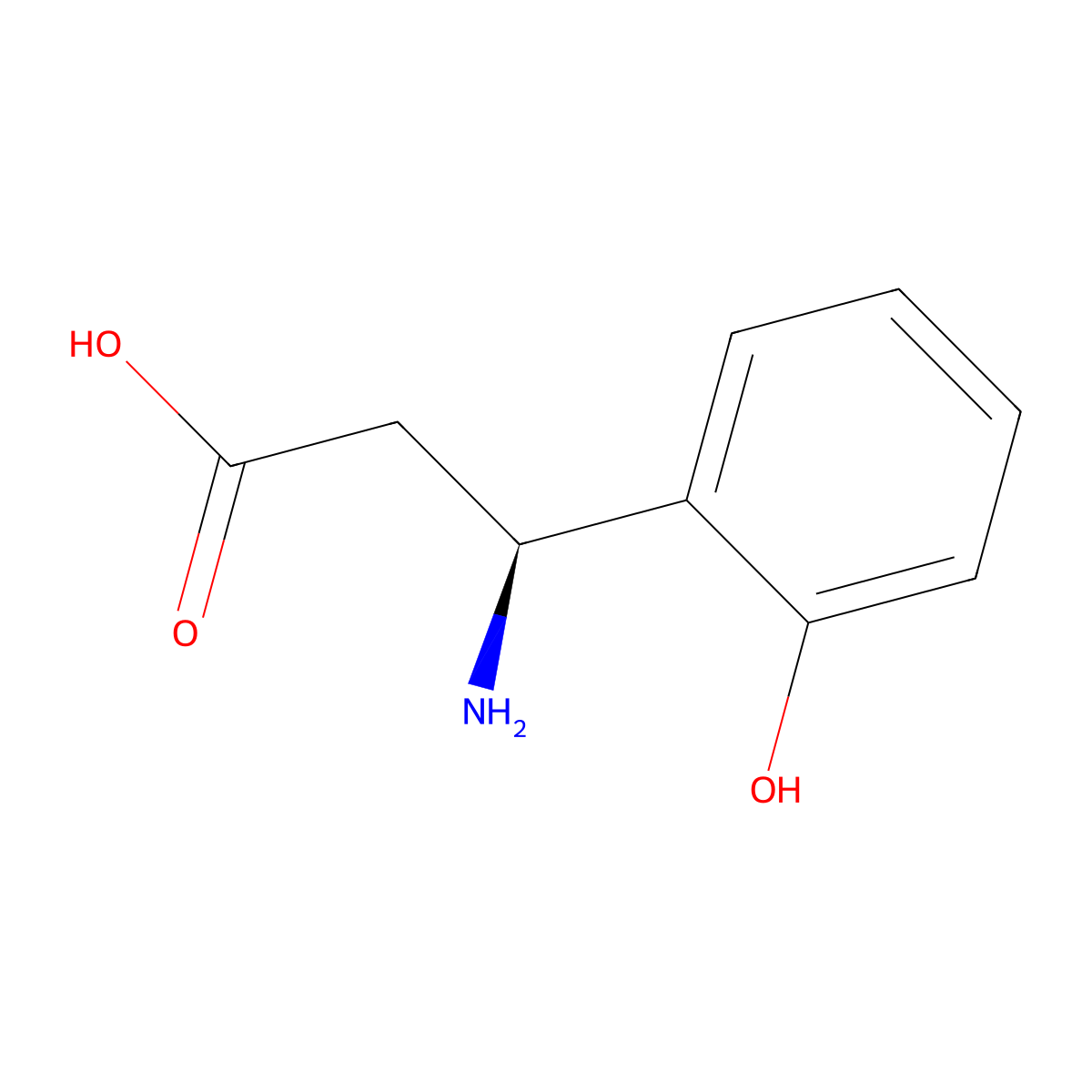 (S)-3-Amino-3-(2-hydroxyphenyl)propanoic acid molecular structure, CAS 785772-28-3