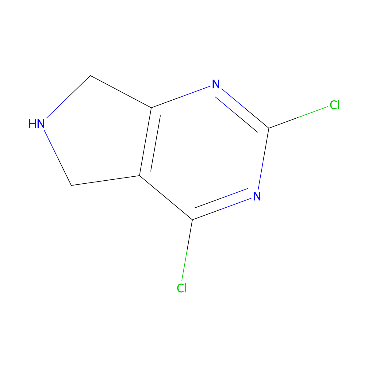 2,4-Dichloro-6,7-dihydro-5H-pyrrolo[3,4-d]pyrimidine molecular structure, CAS 785775-01-1