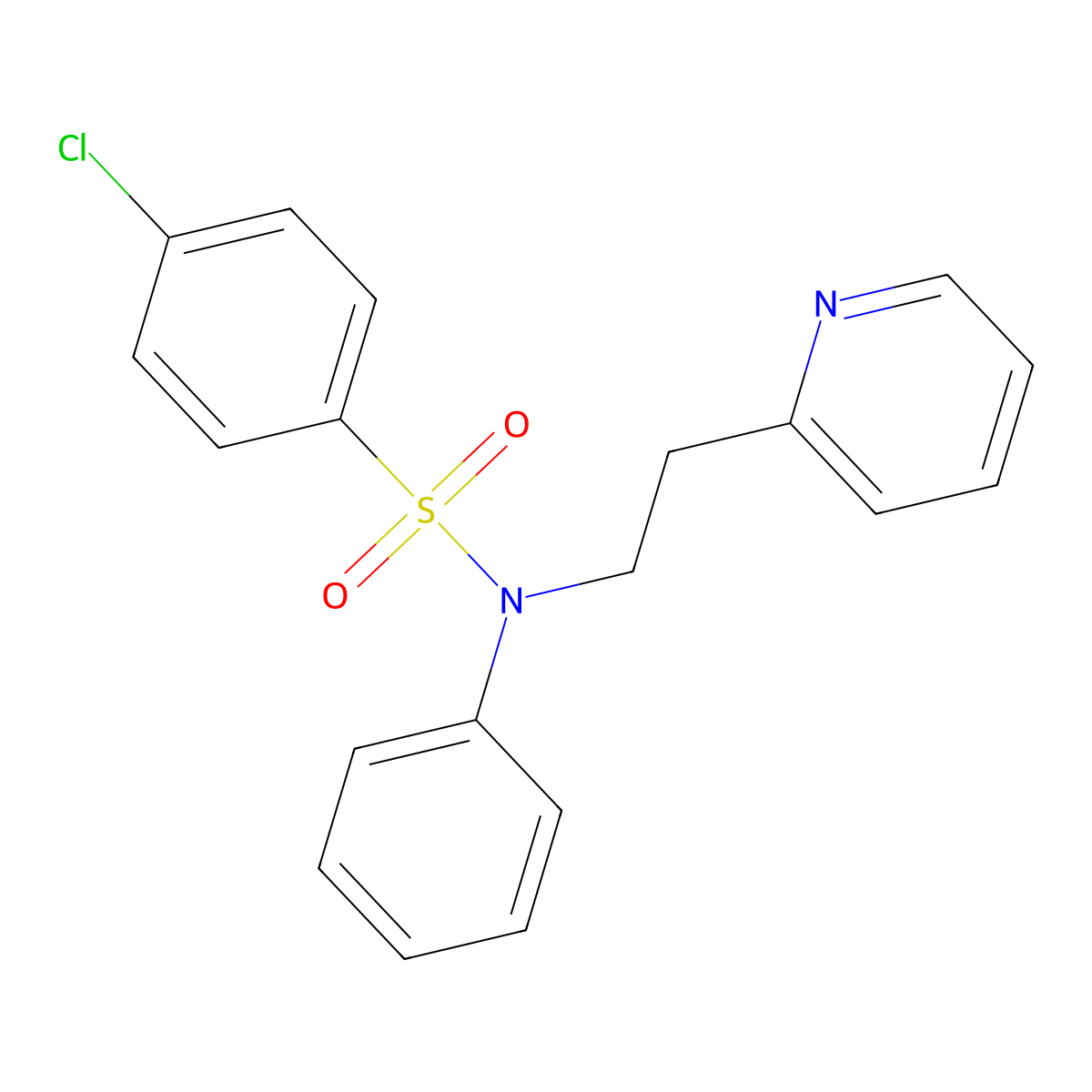 4-Chloro-N-phenyl-N-[2-(2-pyridinyl)ethyl]benzenesulfonamide molecular structure, CAS 785775-42-0