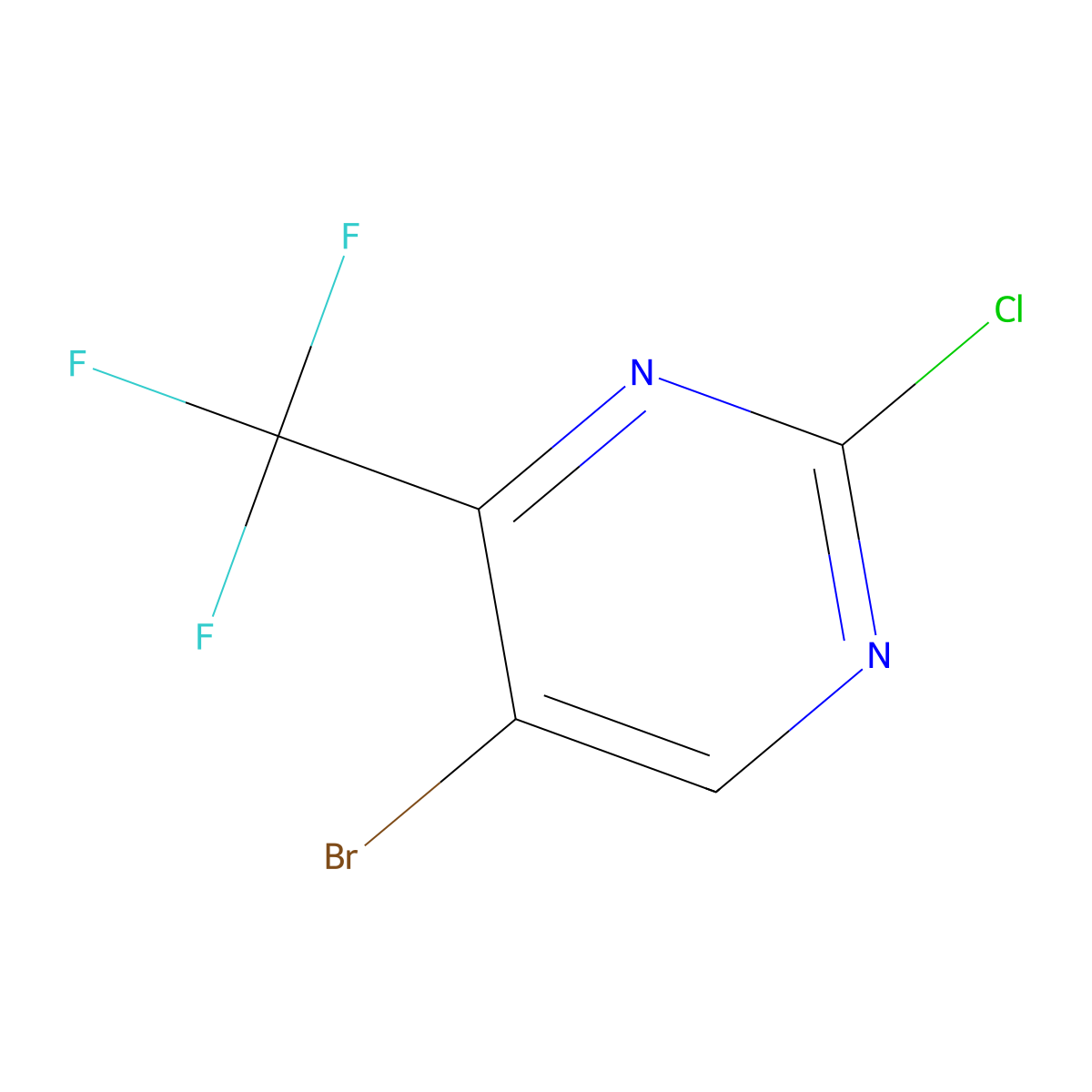 5-Bromo-2-chloro-4-(trifluoromethyl)pyrimidine molecular structure, CAS 785777-92-6