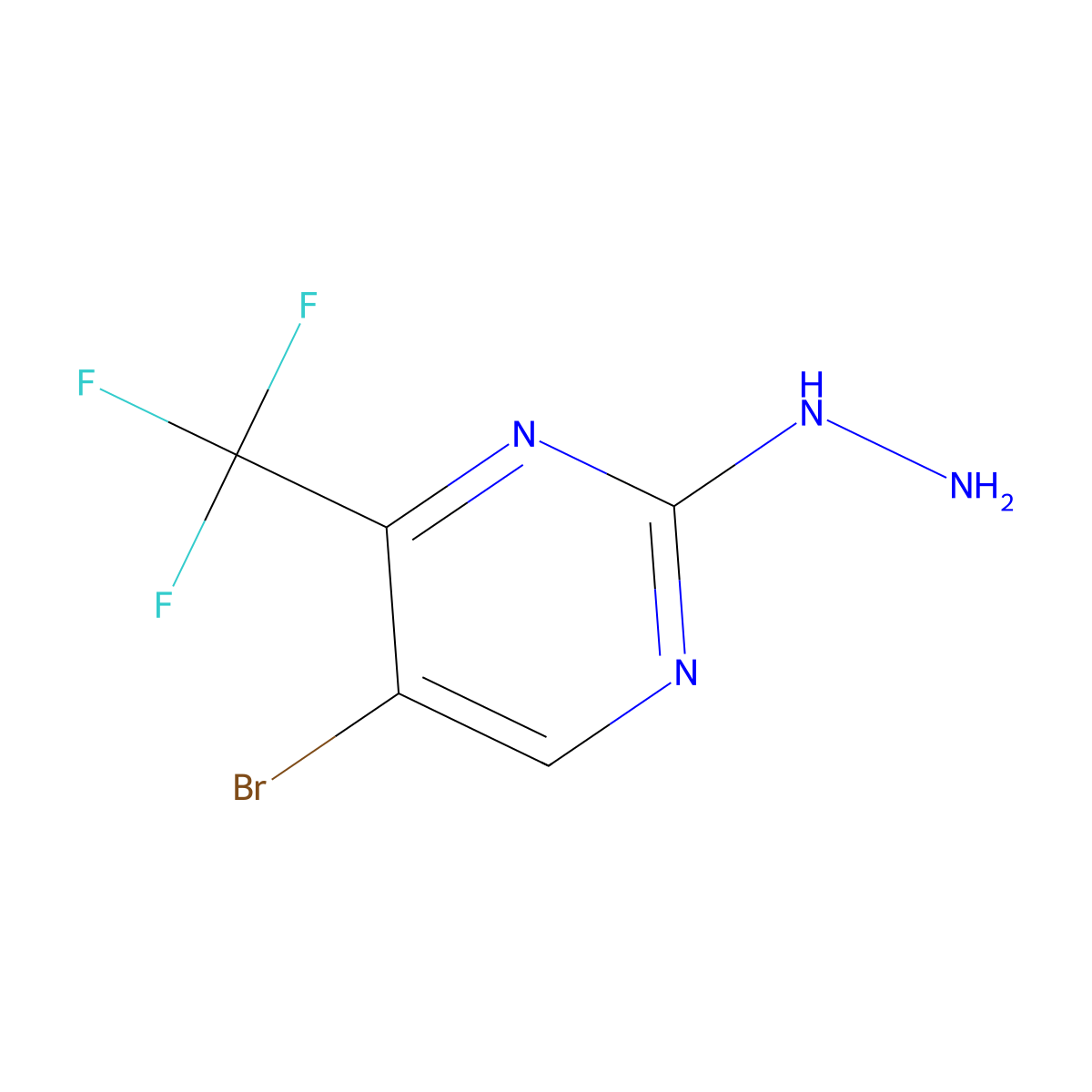 5-Bromo-2-hydrazinyl-4-(trifluoromethyl)pyrimidine molecular structure, CAS 785777-93-7