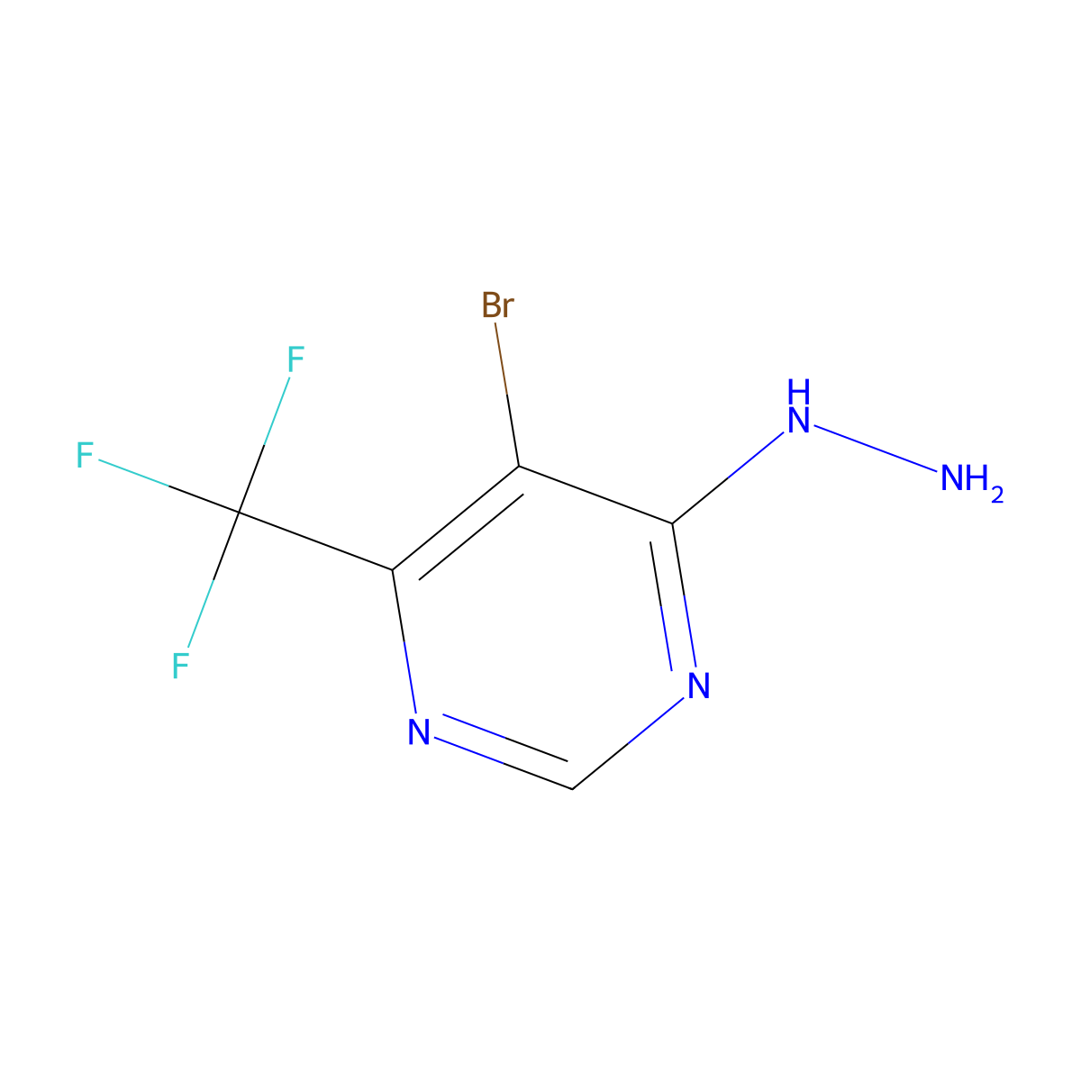 5-Bromo-4-hydrazinyl-6-(trifluoromethyl)pyrimidine molecular structure, CAS 785777-95-9