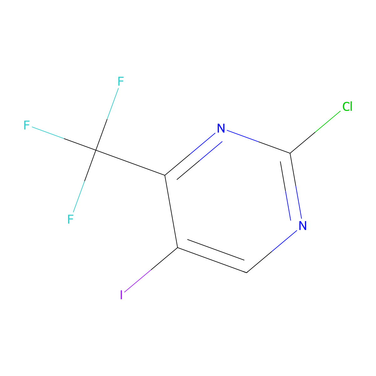 2-Chloro-5-iodo-4-(trifluoromethyl)pyrimidine molecular structure, CAS 785777-99-3