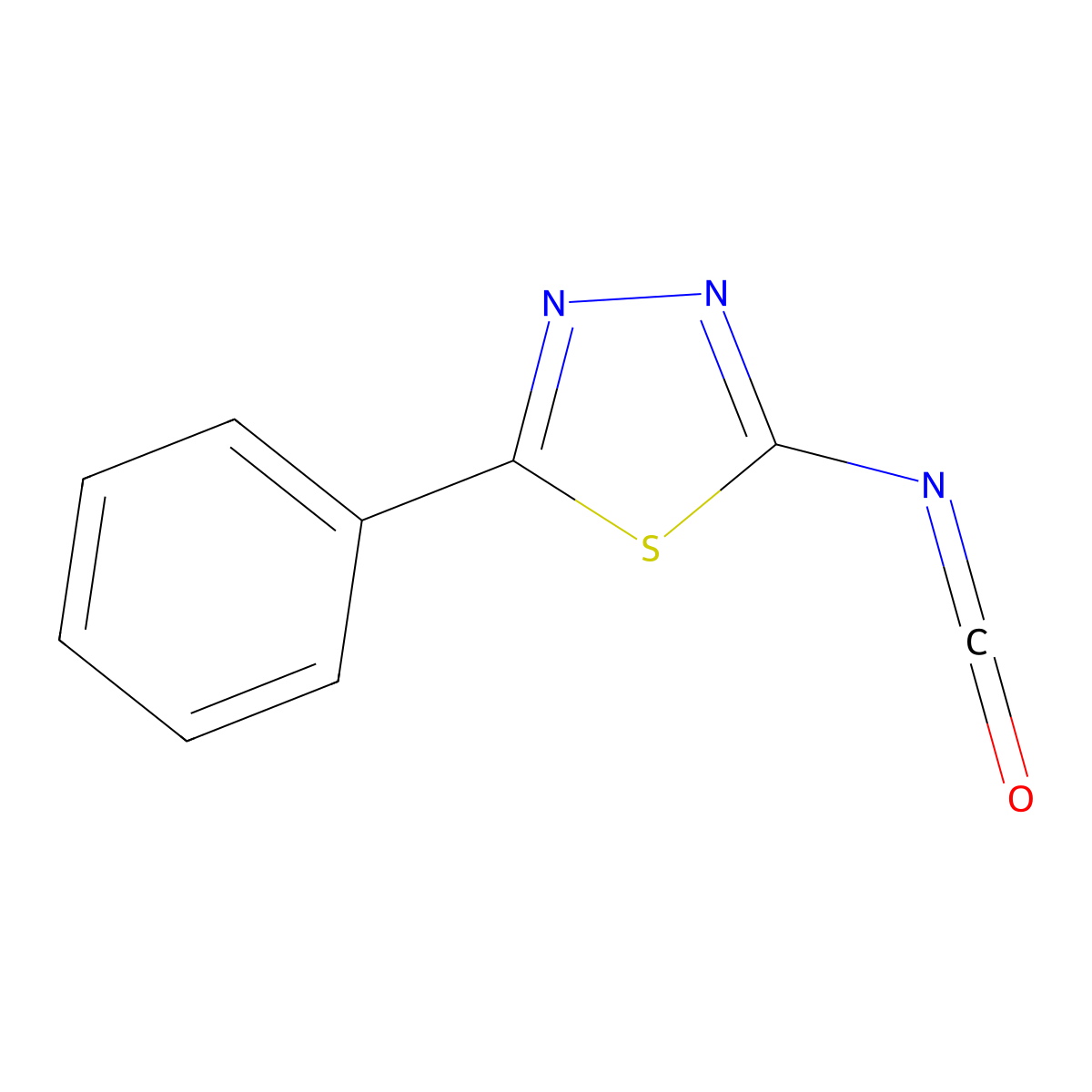 2-Isocyanato-5-phenyl-1,3,4-thiadiazole molecular structure, CAS 785780-90-7