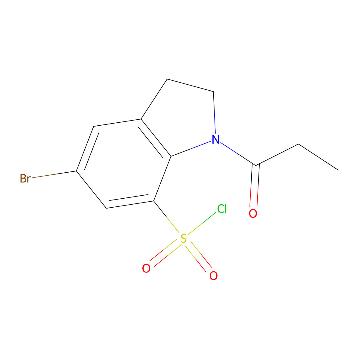 5-Bromo-1-propionylindoline-7-sulfonyl chloride molecular structure, CAS 785785-27-5