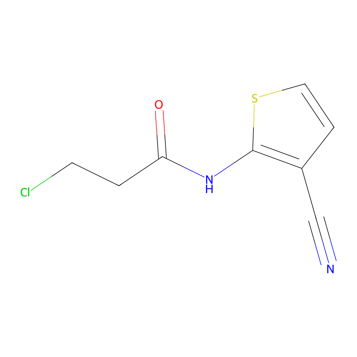 3-chloro-N-(3-cyanothiophen-2-yl)propanamide molecular structure, CAS 785792-26-9