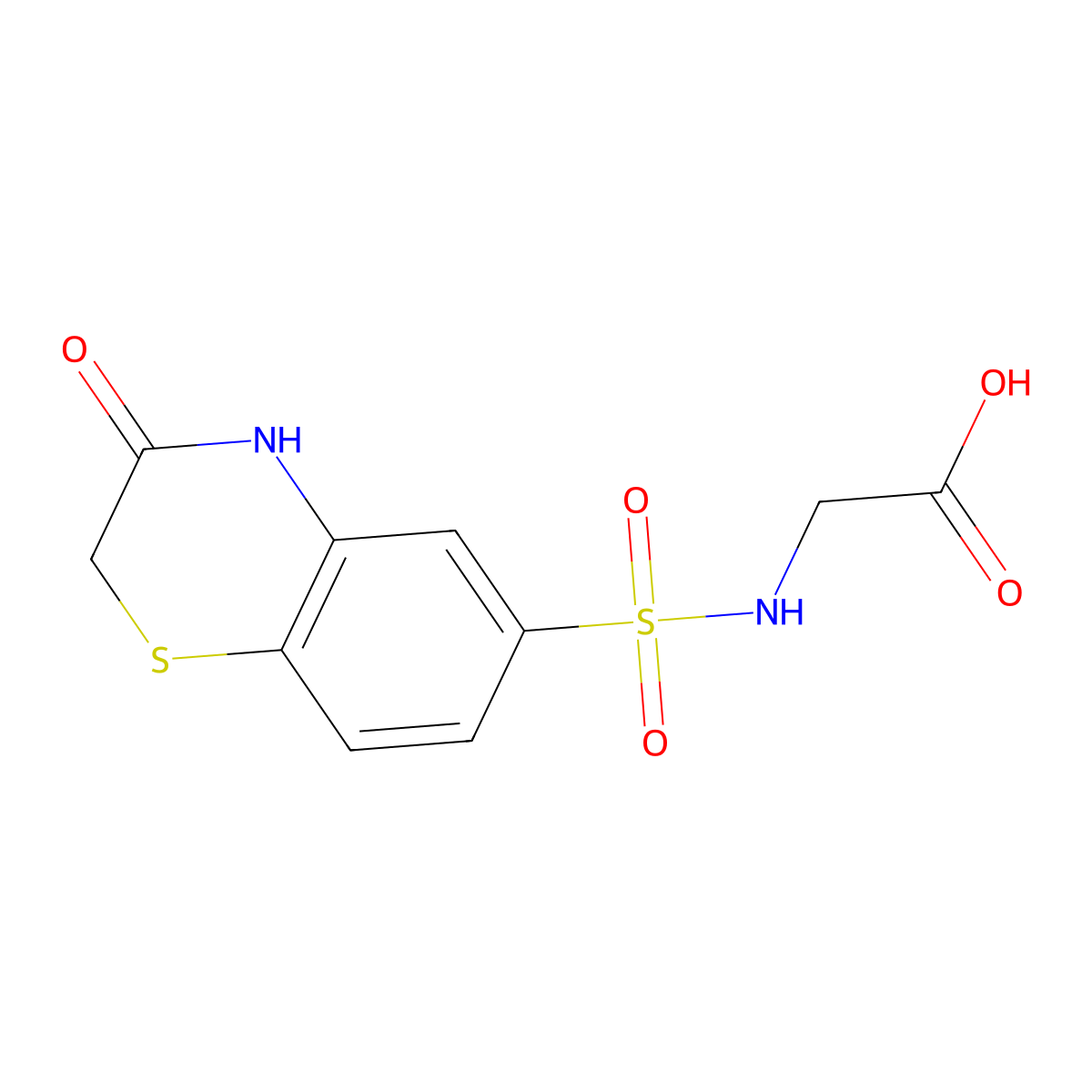 2-(3-oxo-3,4-dihydro-2H-1,4-benzothiazine-6-sulfonamido)acetic acid molecular structure, CAS 785792-32-7