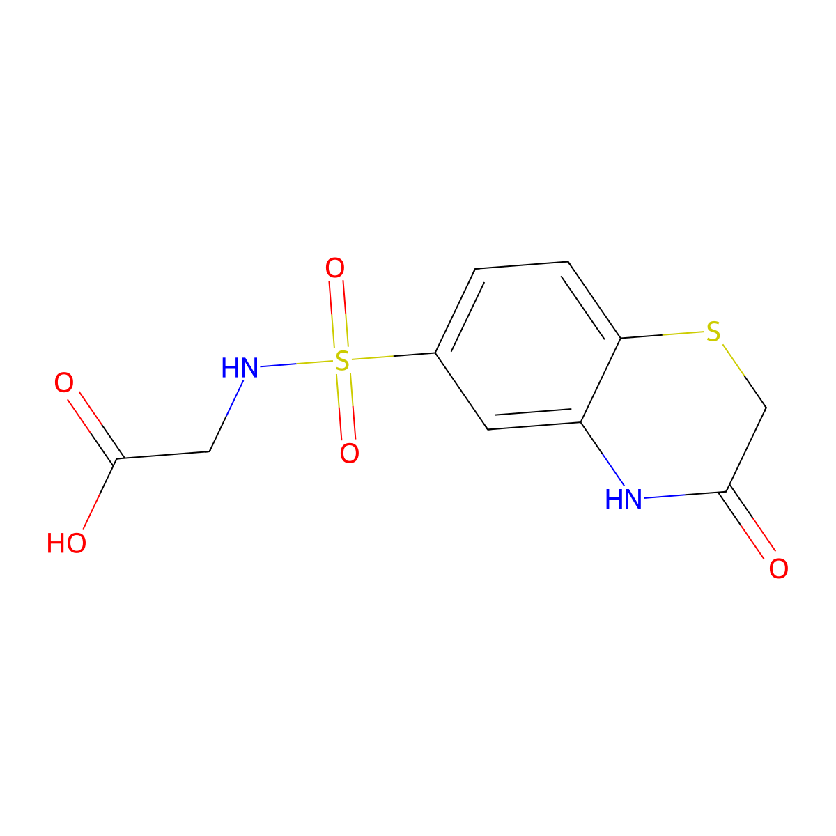 2-(3-oxo-3,4-dihydro-2H-1,4-benzothiazine-6-sulfonamido)acetic acid molecular structure, CAS 785792-32-7