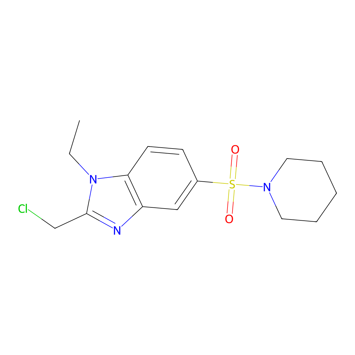 2-(Chloromethyl)-1-ethyl-5-(1-piperidinylsulfonyl)-1H-benzimidazole molecular structure, CAS 785792-45-2