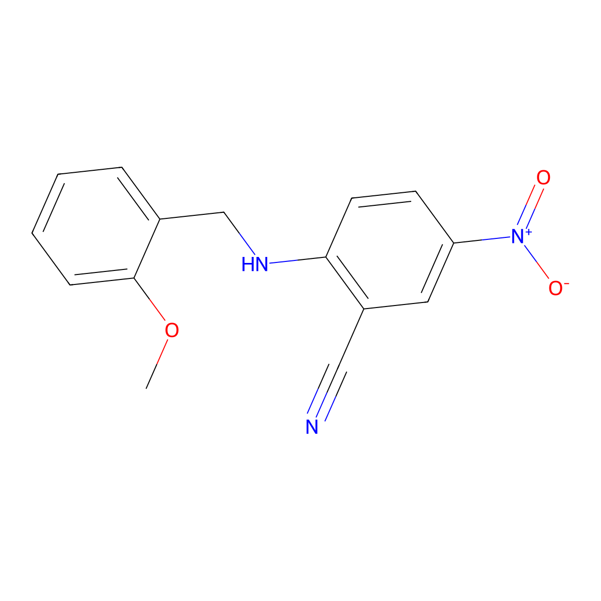 2-[(2-Methoxybenzyl)amino]-5-nitrobenzonitrile molecular structure, CAS 785798-40-5