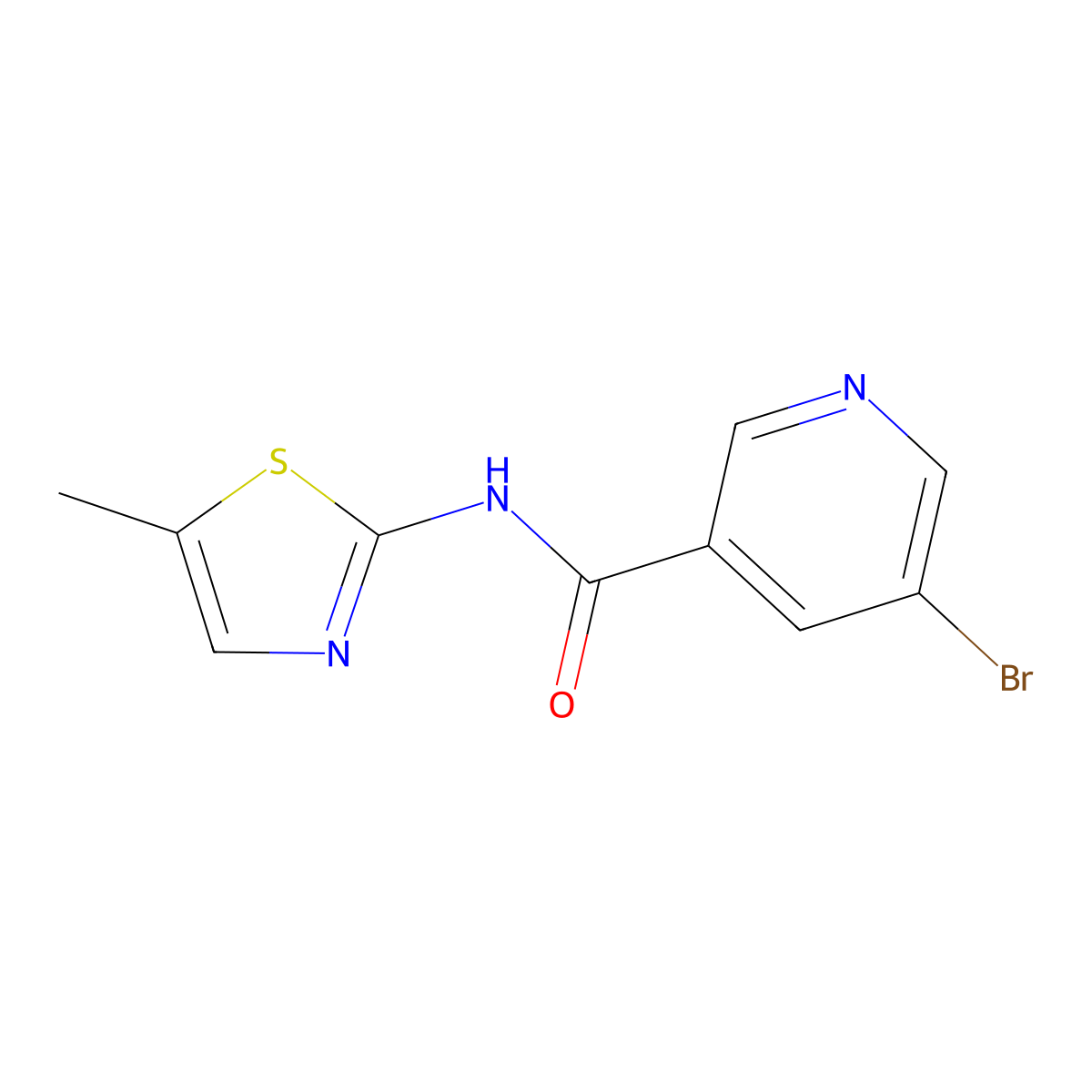 5-bromo-N-(5-methyl-1,3-thiazol-2-yl)pyridine-3-carboxamide molecular structure, CAS 785799-20-4