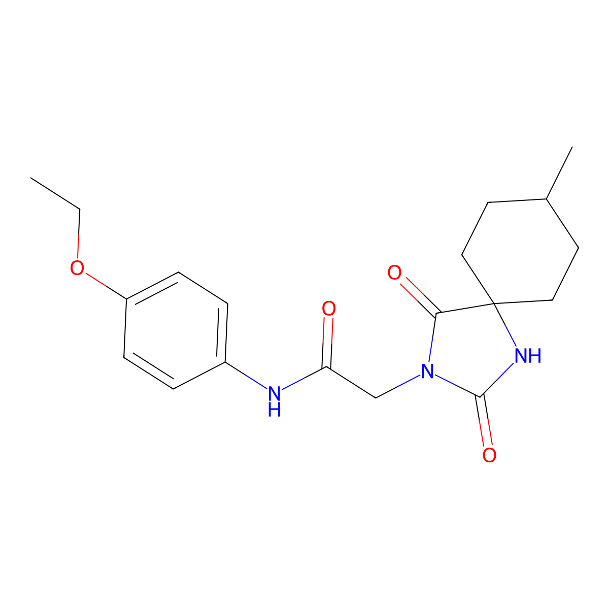 N-(4-ethoxyphenyl)-2-{8-methyl-2,4-dioxo-1,3-diazaspiro[4.5]decan-3-yl}acetamide molecular structure, CAS 785800-41-1