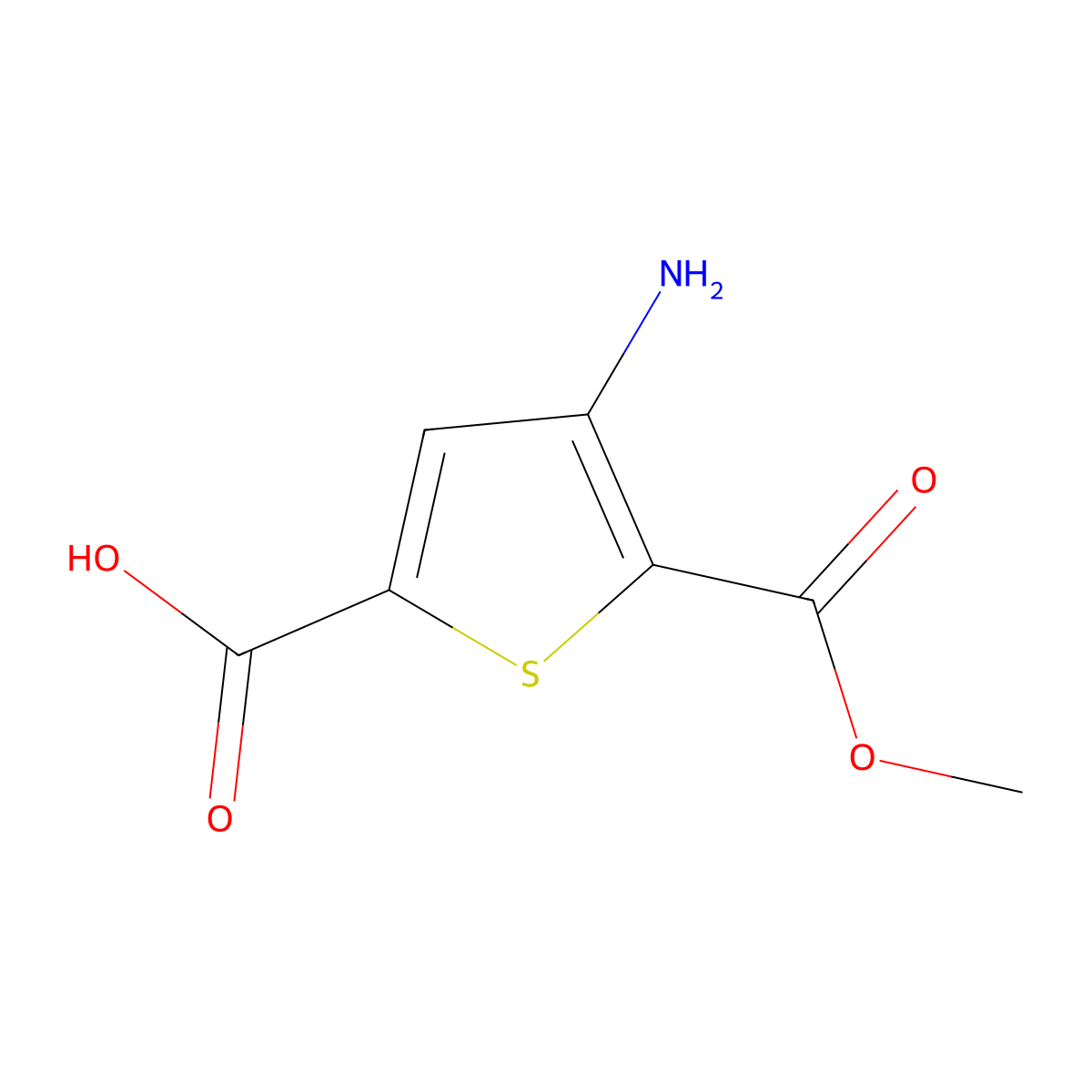 4-Amino-5-(methoxycarbonyl)thiophene-2-carboxylic acid molecular structure, CAS 785803-73-8