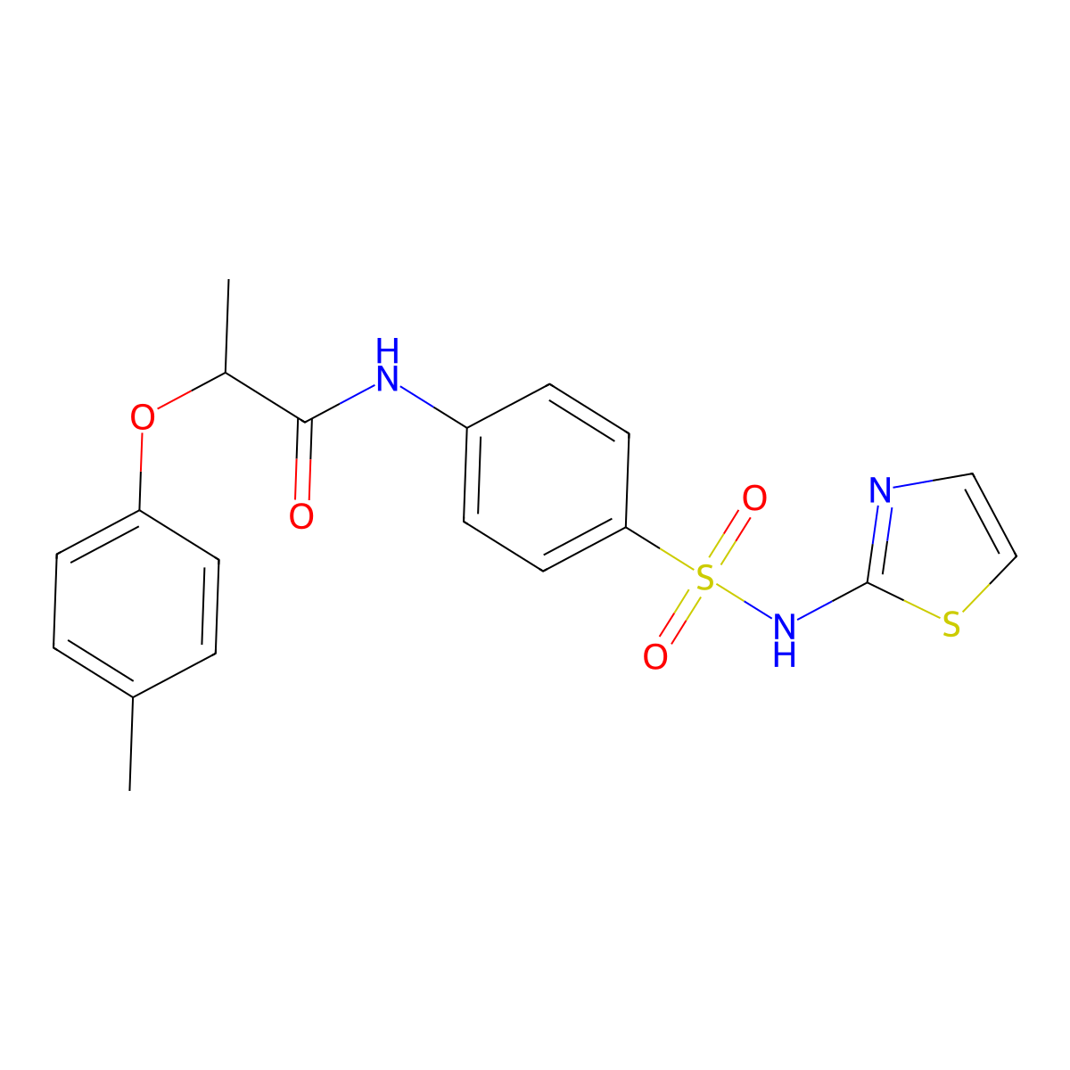 2-(4-methylphenoxy)-N-[4-(1,3-thiazol-2-ylsulfamoyl)phenyl]propanamide molecular structure, CAS 785809-15-6