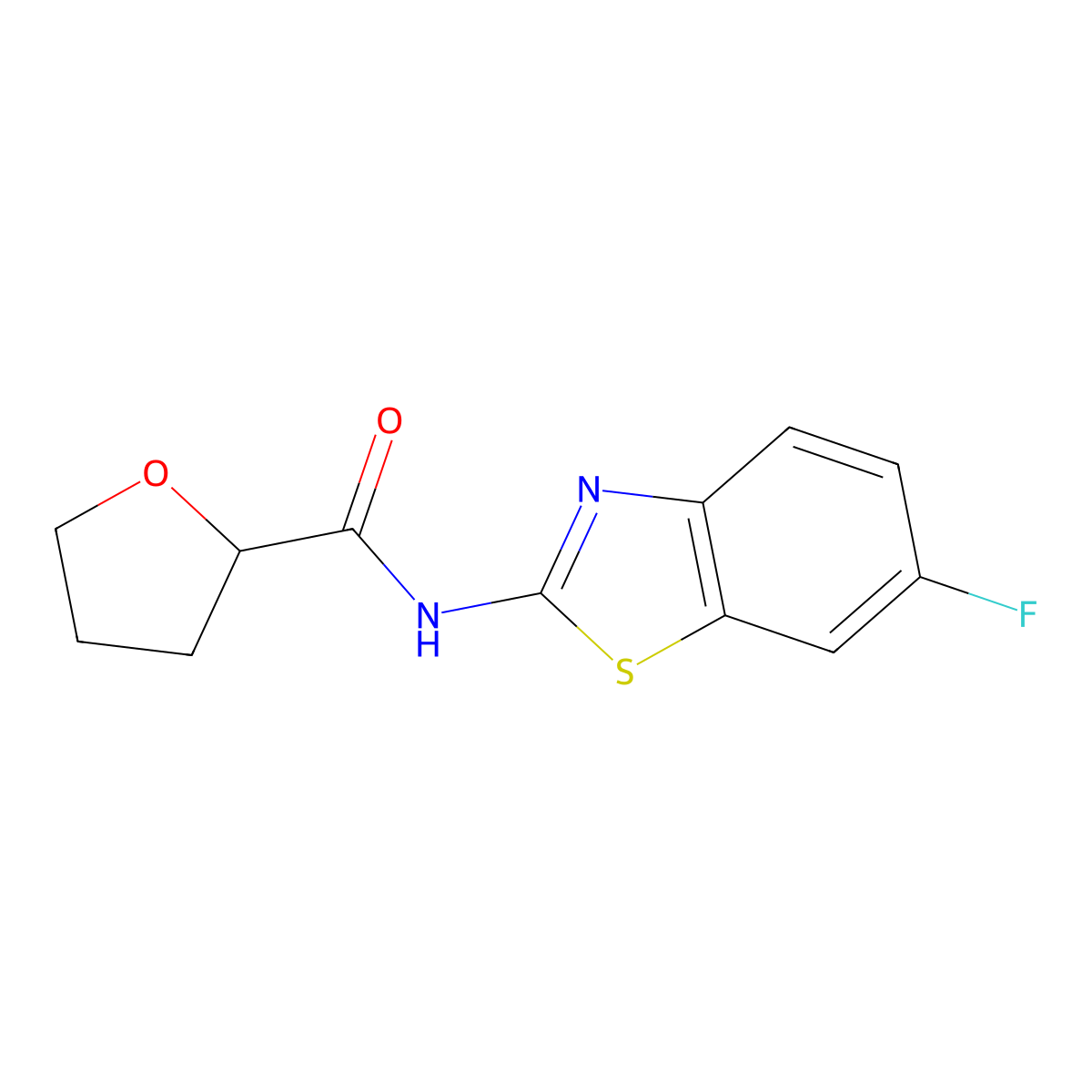 N-(6-fluoro-1,3-benzothiazol-2-yl)-2-oxolanecarboxamide molecular structure, CAS 785809-71-4