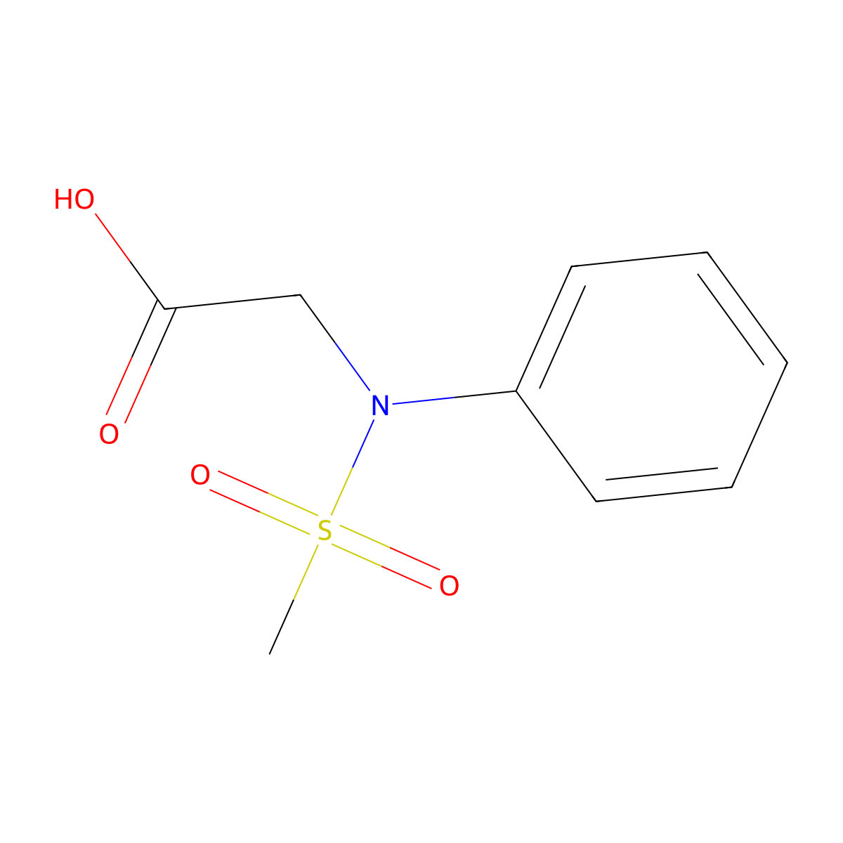 N-(methylsulfonyl)-N-phenylglycine molecular structure, CAS 78581-20-1