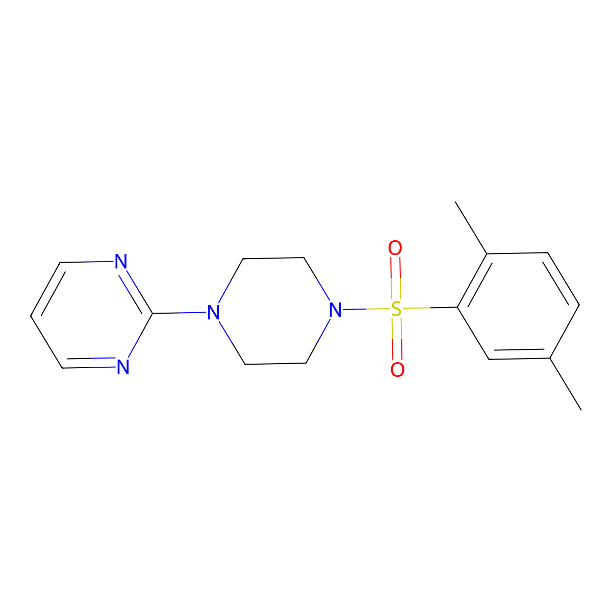 2-[4-(2,5-Dimethylphenyl)sulfonylpiperazin-1-yl]pyrimidine molecular structure, CAS 785812-73-9