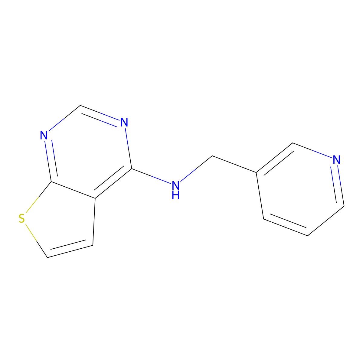 N-(pyridin-3-ylmethyl)thieno[2,3-d]pyrimidin-4-amine molecular structure, CAS 785814-01-9