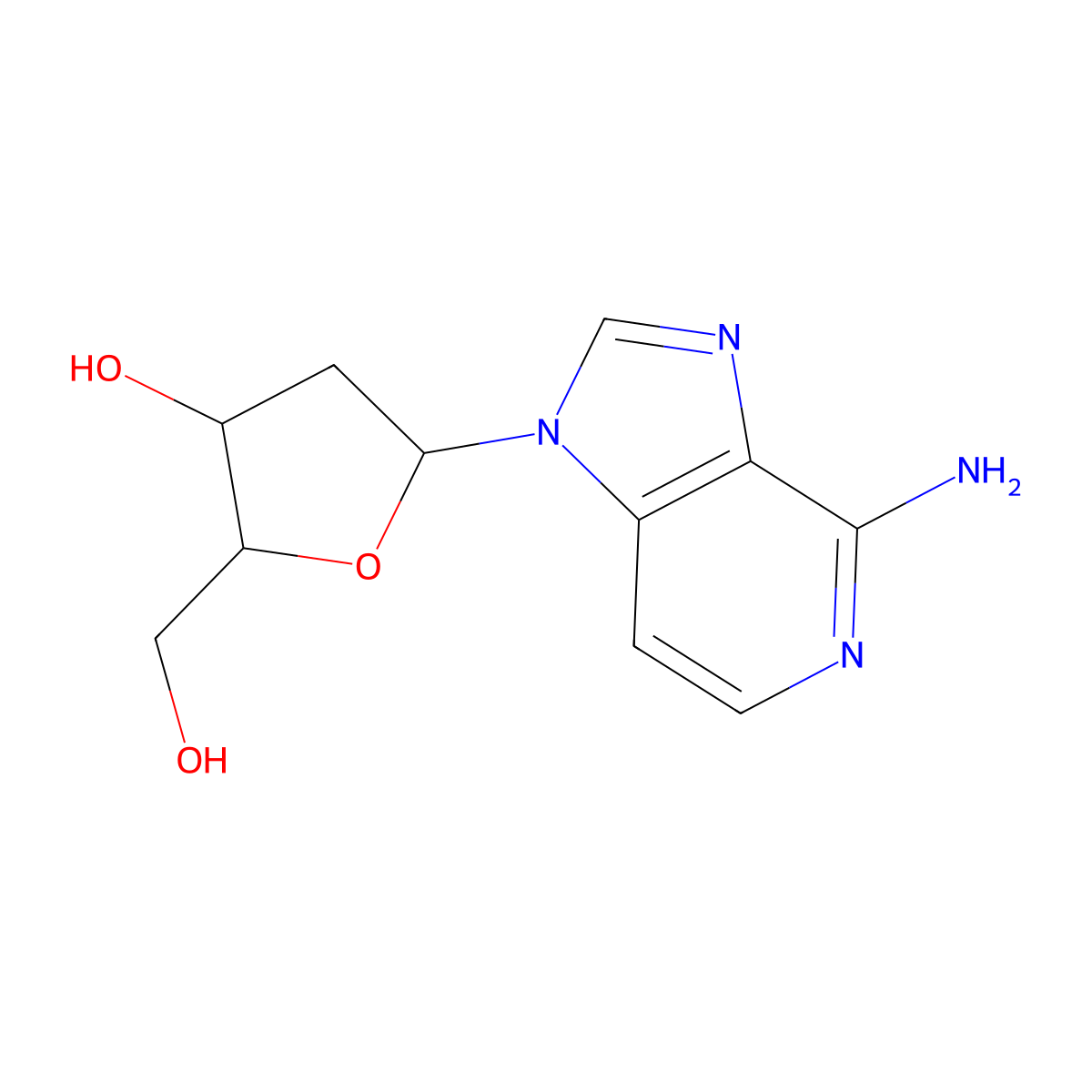3-Deaza-2'-deoxyadenosine molecular structure, CAS 78582-17-9
