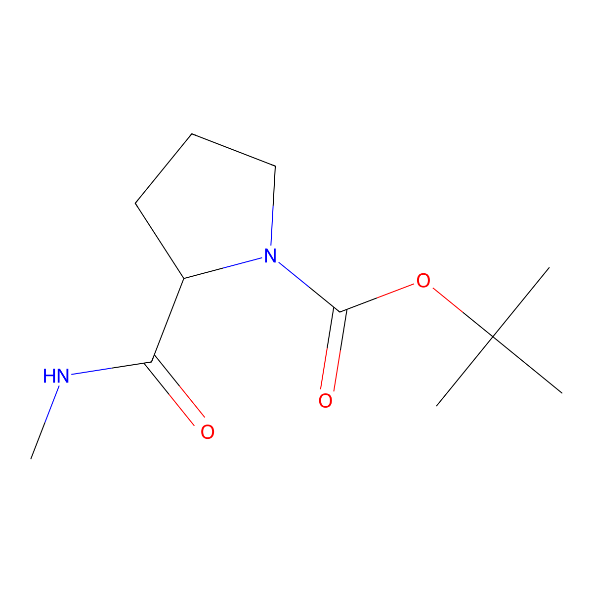 (R)-1-Boc-N-methylpyrrolidine-2-carboxamide molecular structure, CAS 785825-41-4