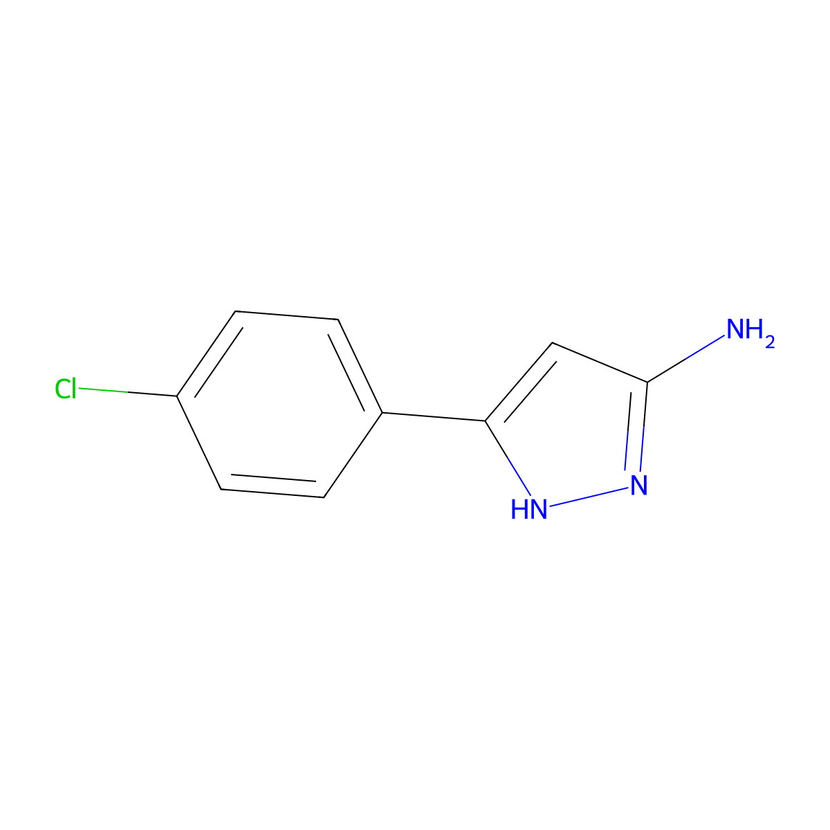3-Amino-5-(4-chlorophenyl)pyrazole molecular structure, CAS 78583-81-0